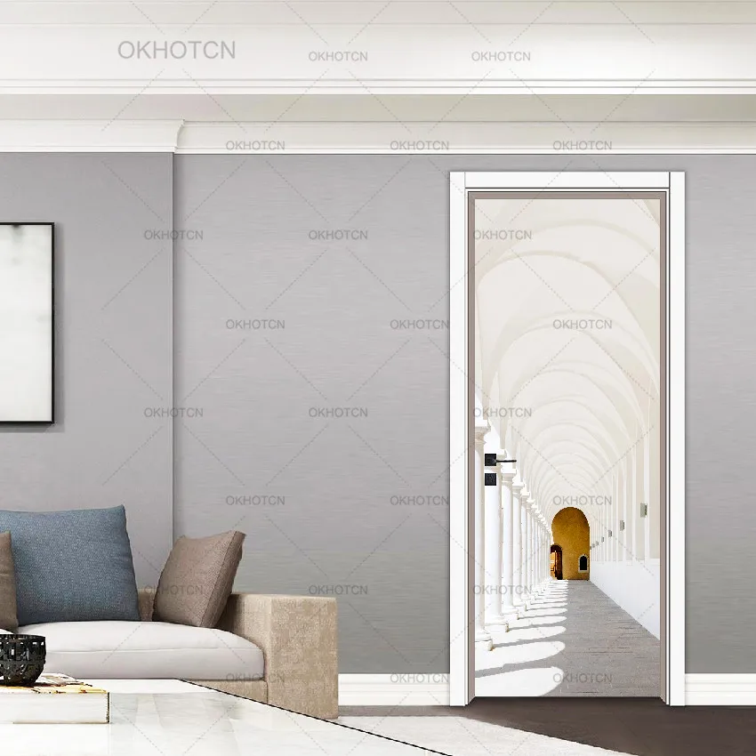 Архитектурные наклейки на дверь дворца в европейском стиле для крыльца церкви