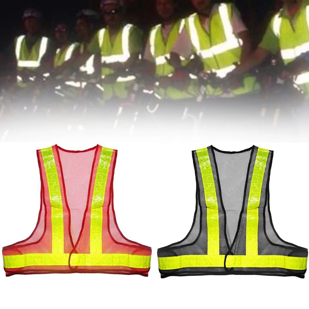 

Work Wear Mesh Fabric Waistcoat Visibility Safety Tops Protective Gear Traffic Reflective Vest Security Stripes Day Night Unisex