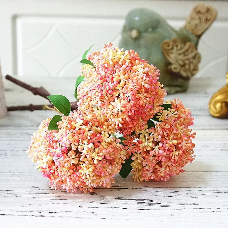 Pink 3 шт/набор искусственных овсянных искусственных пластиковых цветочных растений для осеннего украшения дома, сада, Цветочная композиция, искусственный цветок - Цвет: Pink