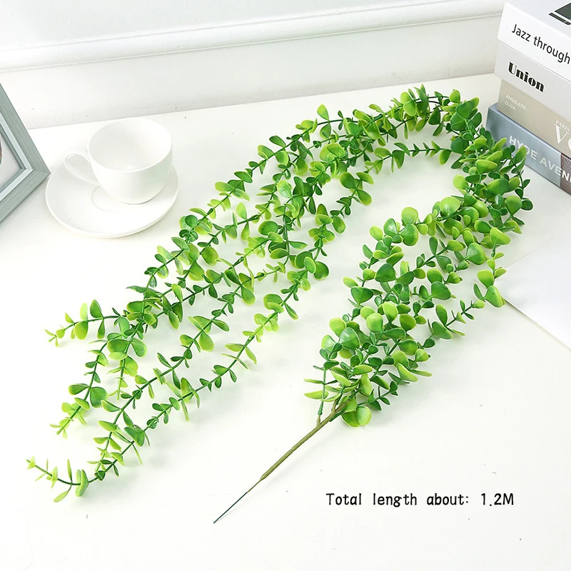 JAROWN Artificial Plant 1.2M Eucalyptus Wall Mount Milan Grass Vine Hotel Decor Rattan Home Garden Plastic Flower | Дом и сад