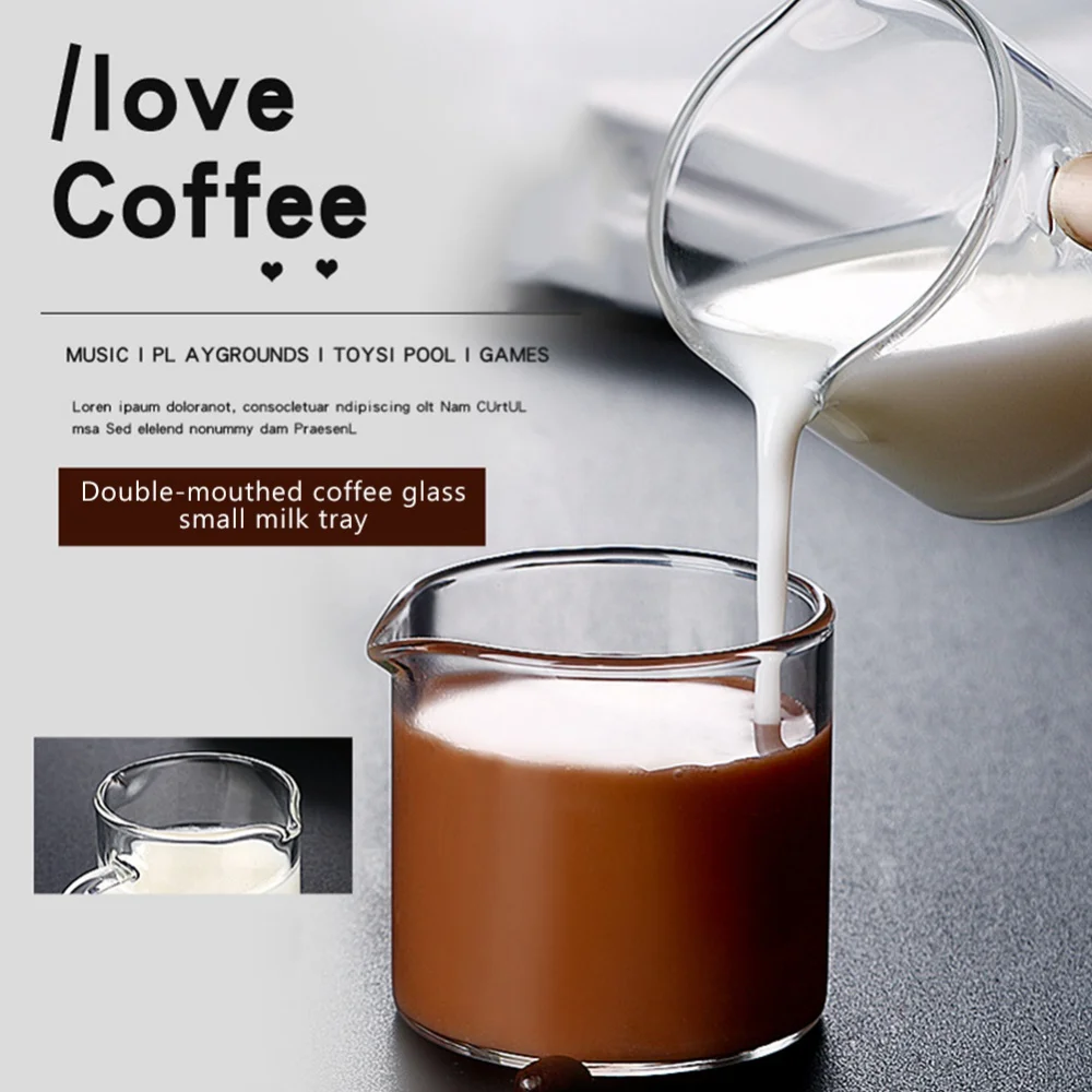 100ML Double Mouth Milk Jugs Small Glass Coffee Cup Espresso Mug High Temperature Resistant Sharing | Дом и сад