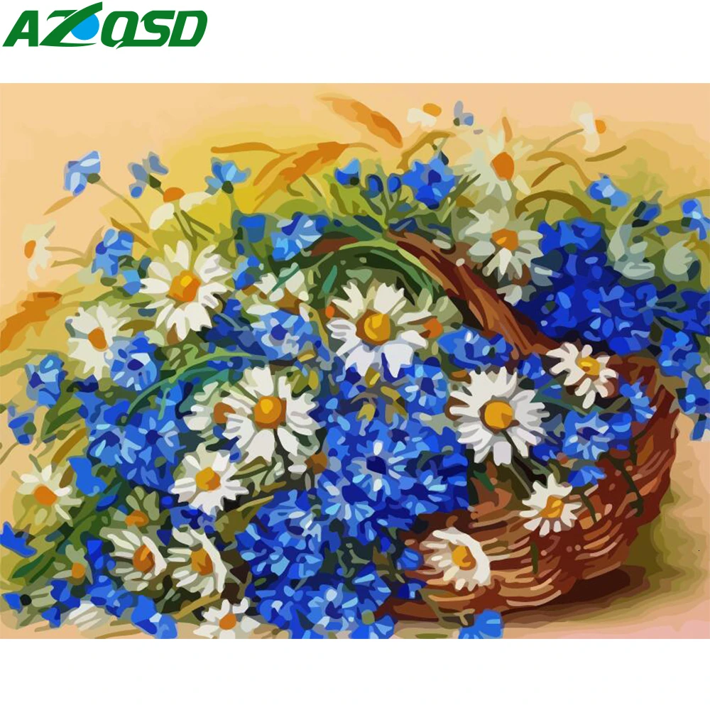 AZQSD краска для взрослых по номерам DIY ручная работа разрисование маслом на холсте