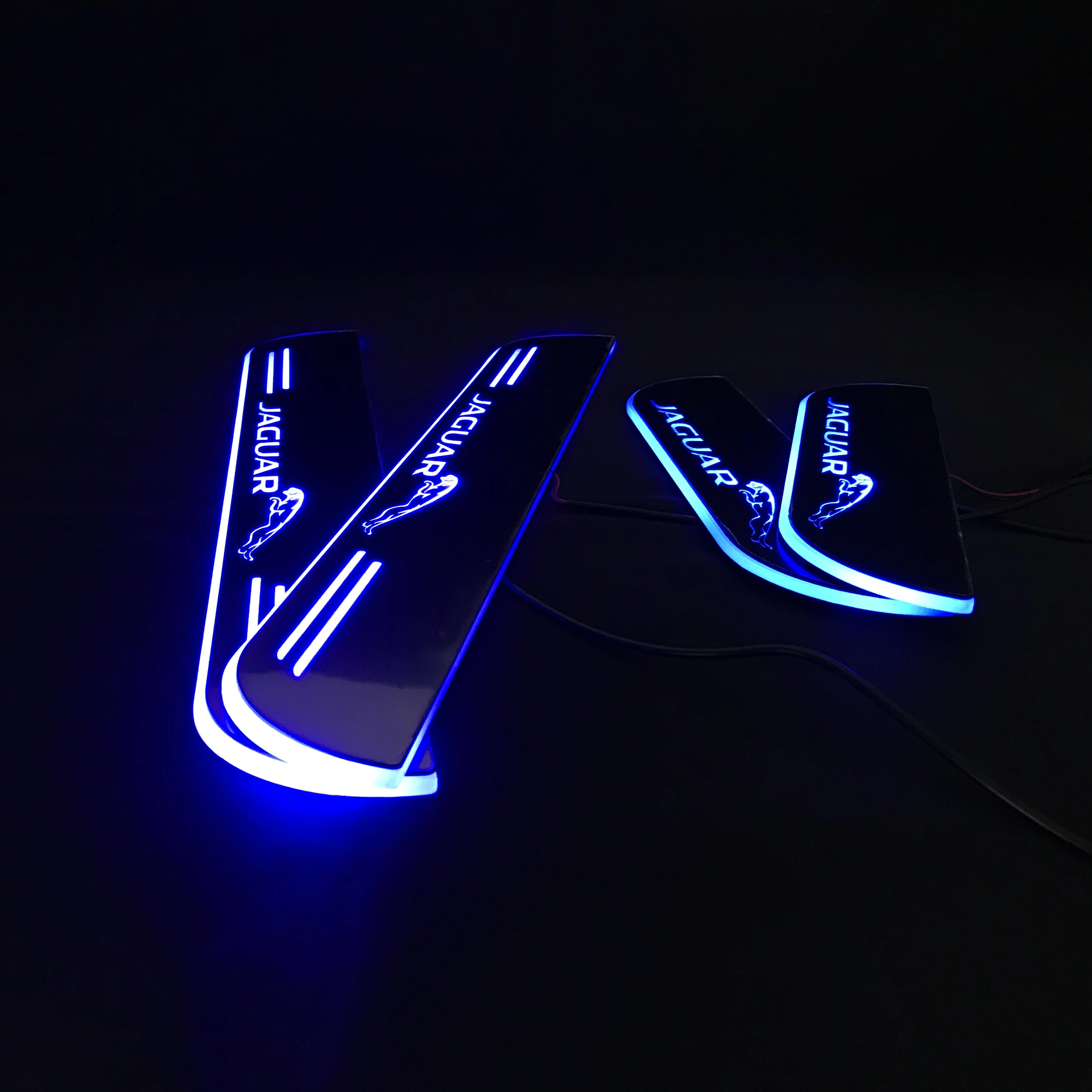 RQXR led движущиеся двери потертости для jaguar xf динамический порог пластина плоский накладной поток/фиксированный свет, 4 шт