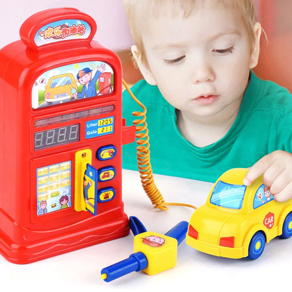 Моделирование АЗС сцена модель ролевые игры игрушки Дети со звуком светильник