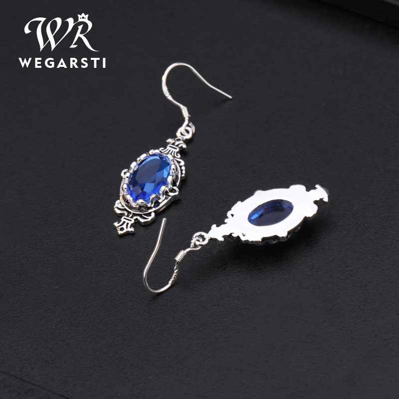 Женские серебряные сережки подвески WEGARASTI висячие серьги из серебра 925 пробы с