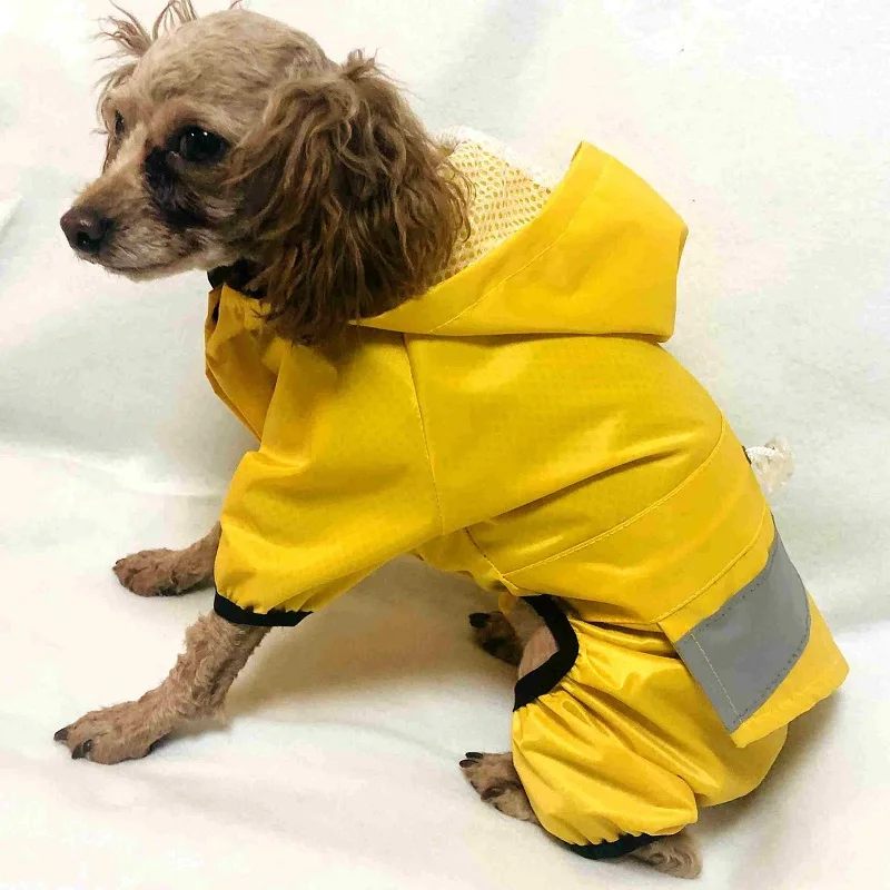 Pet small Dog Raincoat Waterproof Puppy Clothes Outdoor Coat Rain Jacket Reflective doggie Medium dog poncho Breathable mesh | Дом и сад