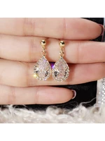 trendy elegant clear crystal drop earring for women party punk rock wedding anniversary jewelry