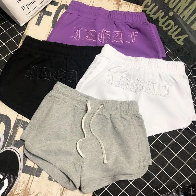 

Новинка 2021, спортивные шорты, женская летняя тонкая верхняя одежда в Корейском стиле, свободная повседневная яркая Одежда большого размера