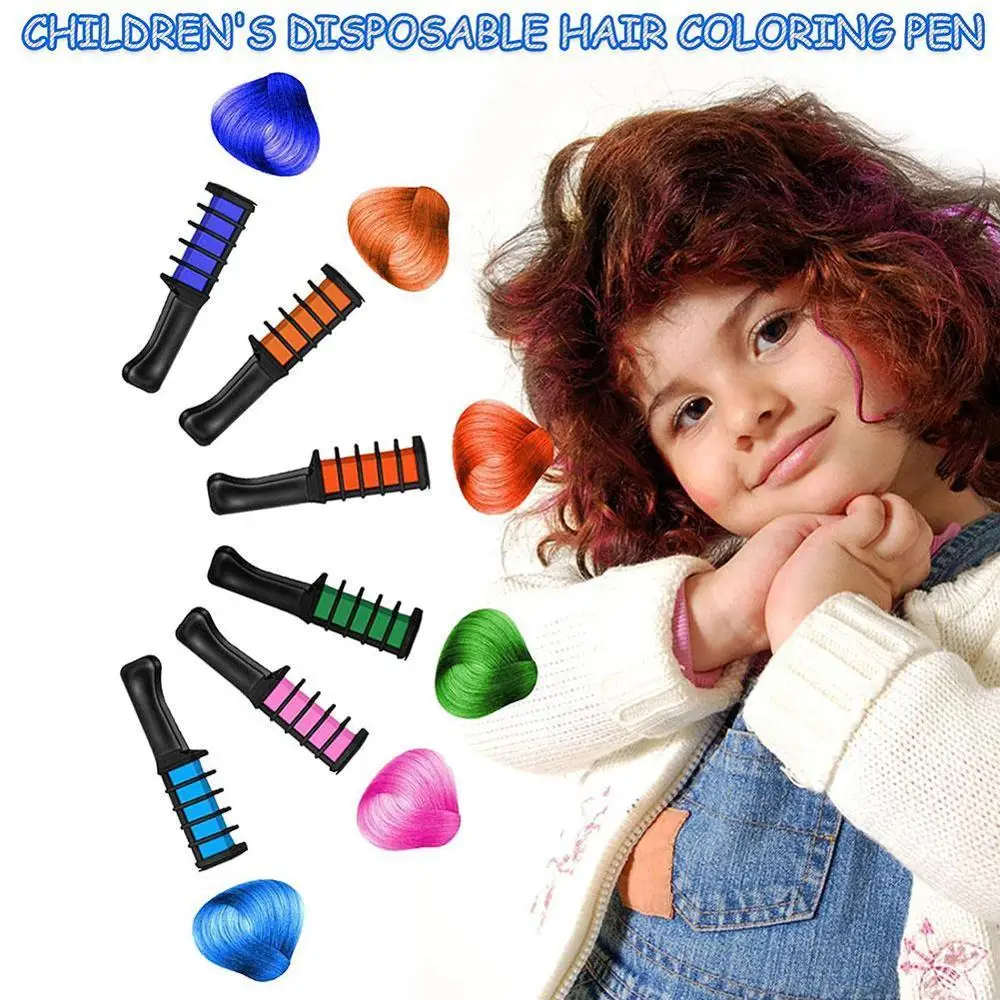 

1PC Color Hair Chalk Comb Non-toxic Hair Chalk Comb Hair Disposable Pastels DYE Salon Soft Hair-Dying DIY Color Temporary H N2S3
