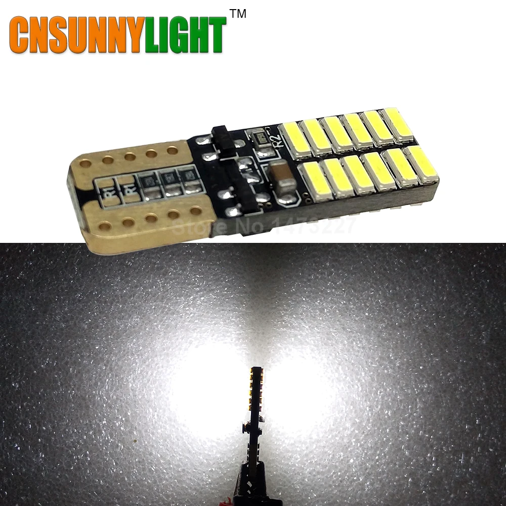 CNSUNNYLIGHT СВЕТОДИОДНЫЙ парковочный стоп сигнал T10 24 SMD 4014 194 168 W5W Универсальный