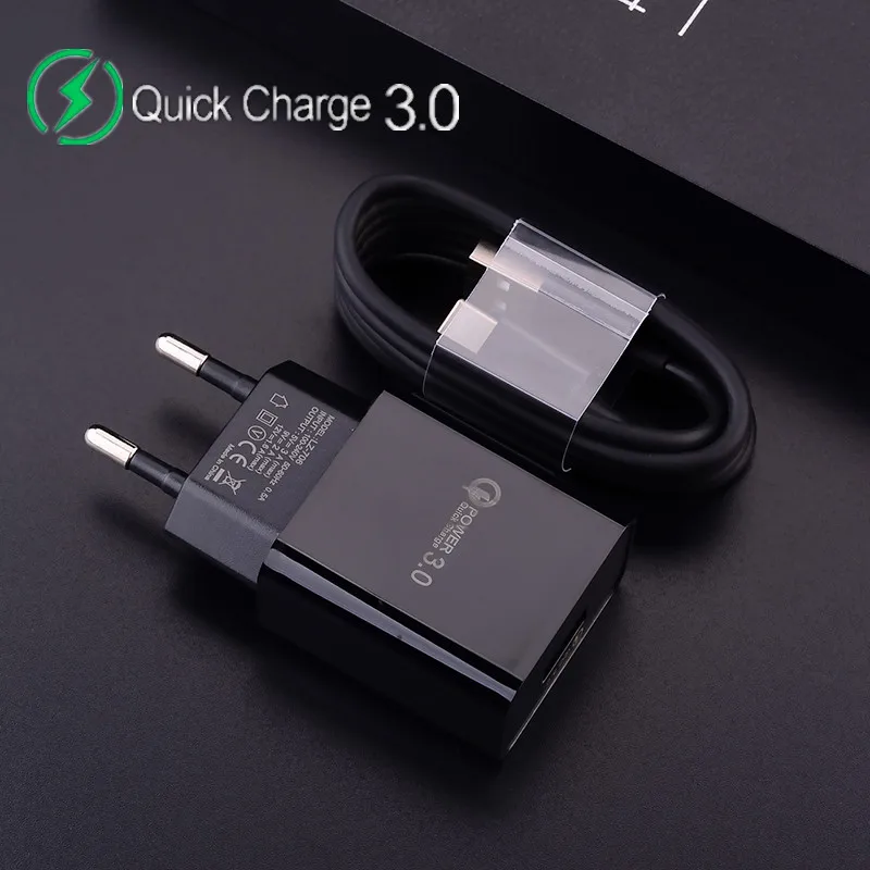 Быстрое зарядное устройство 12 В 2 А 3 QC 0 для Samsung S8 Huawei Xiaomi Redmi кабель Micro USB Type C Usb