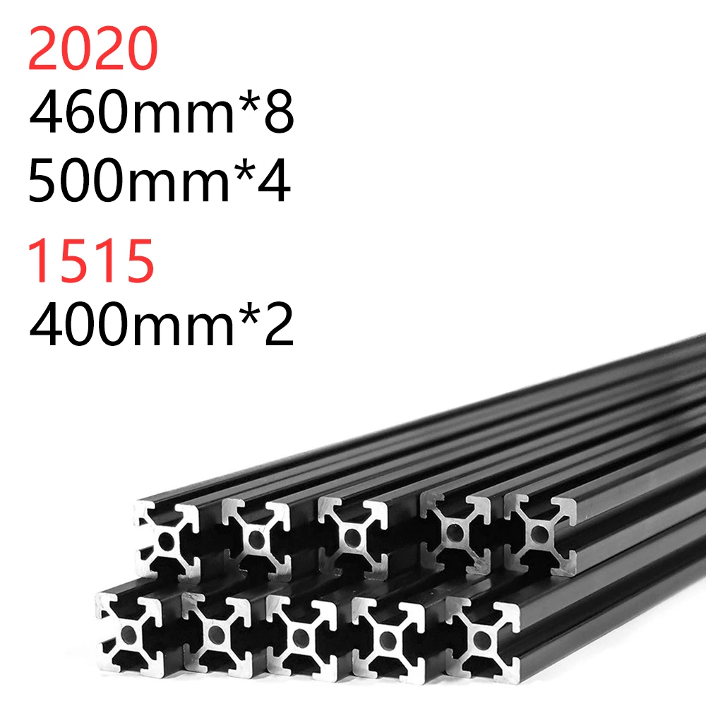 

8*460mm 4 * 500mm 20x20 and 2 pcs 400mm 15 series T Slot 6mm CNC European Standard Rail Aluminum Extrusion Profile Free cut