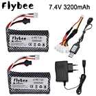 Аккумулятор Lipo для WPL MN99S, D90, U12A, S033g, Q1, H101, 7,4 В, 3200, с SM для радиоуправляемых лодок, автомобилей, танков, дронов, 7,4 В, 18650 мАч