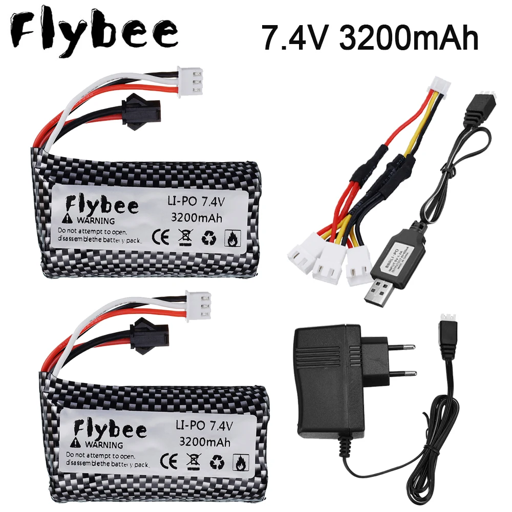 (SM Plug) 7 4 V 3200mAh литий полимерная батарея для Syma S033g Q1 TK H101 YDI U12A 18650 Rc игрушки лодки
