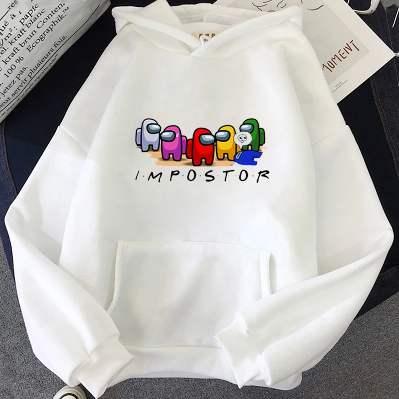 

Funny Print Hooded Jackets Women Among Us Protective Winter Oversized Hooded Jackets Sweatshirts Harajuku Hooded Aesthetic Top