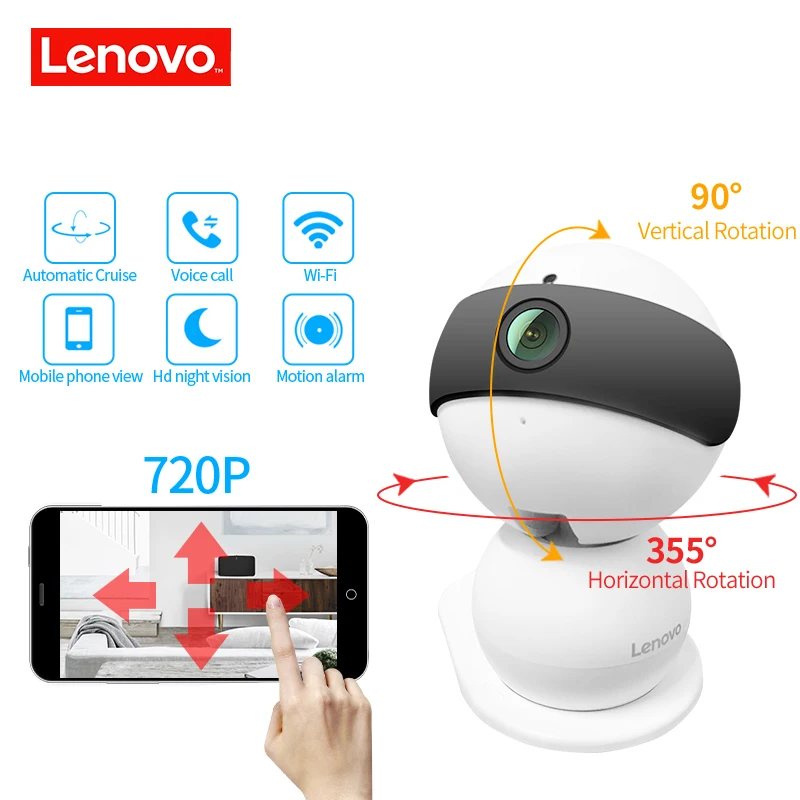 IP камера LENOVO Snowman Wi Fi HD 720P датчик движения|surveillance camera motion detection|motion detectioncamera detection |