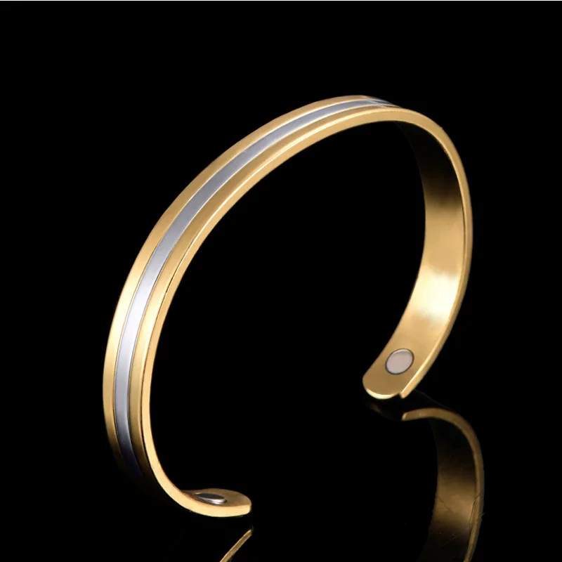 Здоровый Магнитный браслет для женщин и мужчин модные открытые браслеты медные