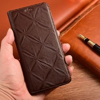 luxury cowhide genuine leather case for huawei y5 y6 y6s y7 y9 pro prime 2018 2019 magnetic flip cover phone cases