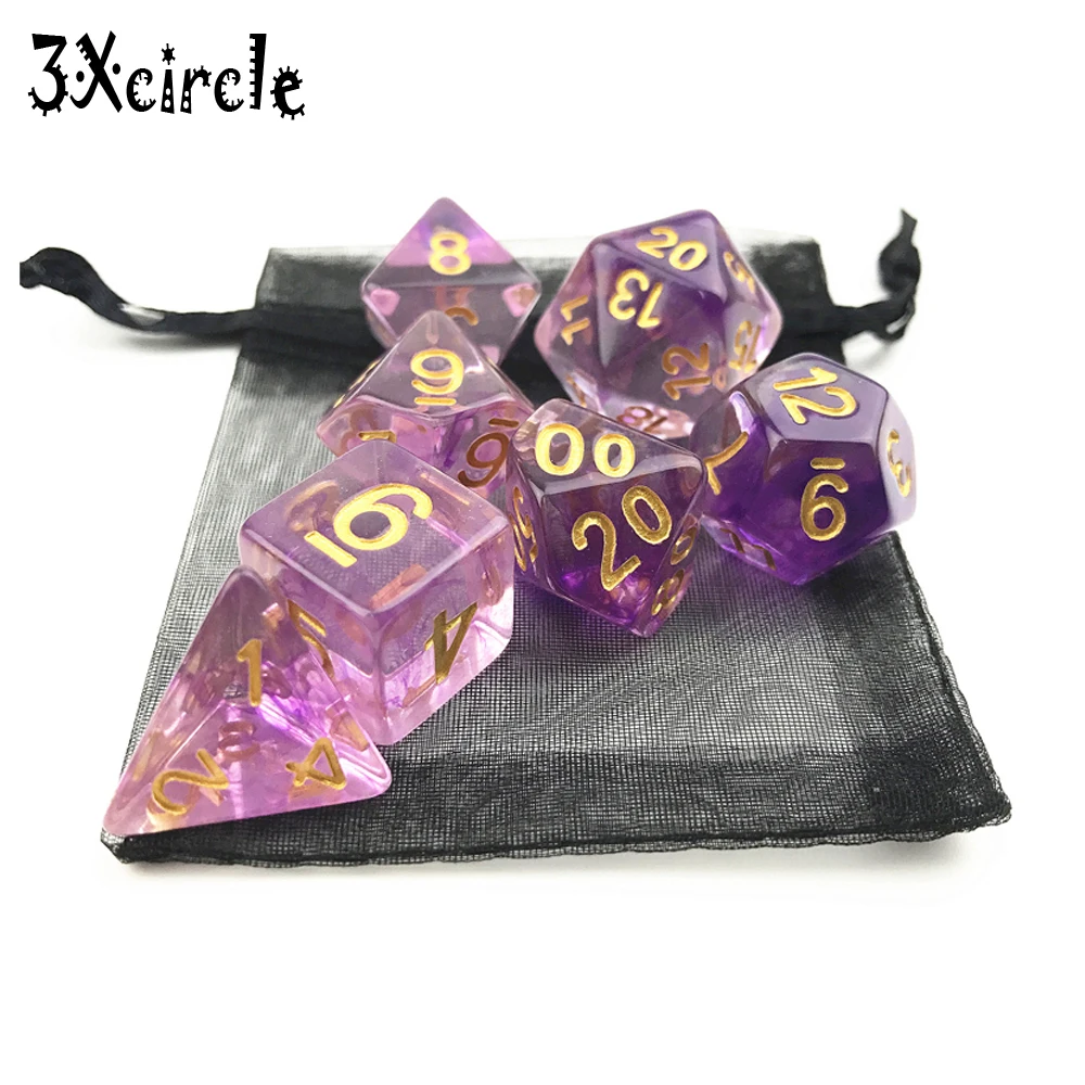 7 шт./компл. компьютерные игры набор искусственных многогранных костей для