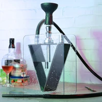 arab triangle hookah set with silicone hookah bowl single hose complete shisha for bar ktv chicha narguile smoking accessories