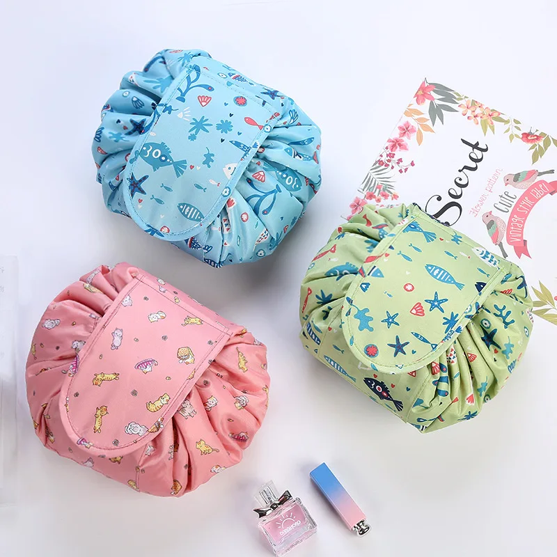 

Women Drawstring Makeup Bag Cosmetic Bag Travel Storage Organizer Make Up Pouch Portable Waterproof Toiletry Female Beauty Case