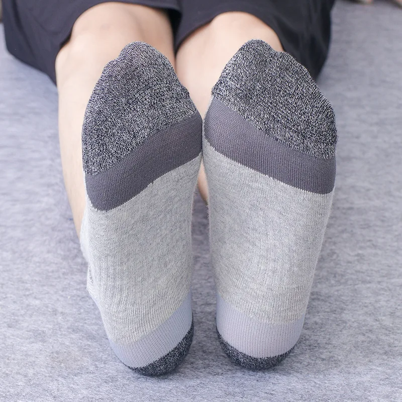 

3 Pairs Men's Sports Socks Breathable Sweat-absorbent Anti-friction Shock-absorbing Jacquard Loose Mouth Basketball Socks Men