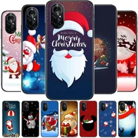 2021 christmas santa elk clear phone case for huawei honor 20 10 9 8a 7 5t x pro lite 5g black etui coque hoesjes comic fash d