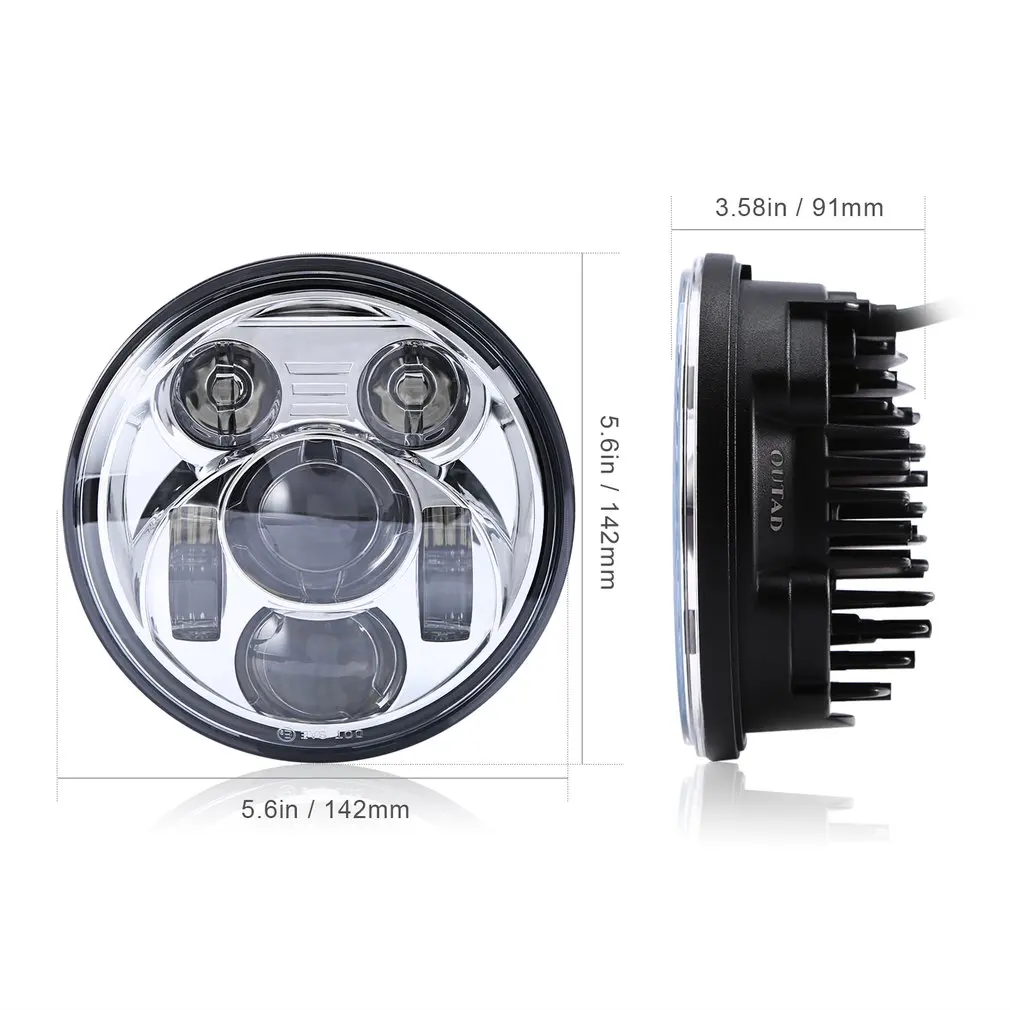 

OUTAD 6500K 40W DC12-30V Super Bright Shock-proof Waterproof Aluminum Housing Round LED Headlamp Bulb Motorcycle