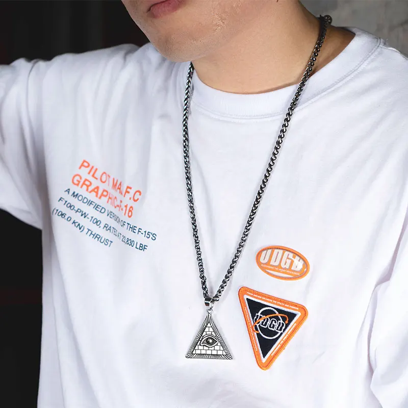 Всесезонный кулон дьявольский глаз треугольное ожерелье из нержавеющей стали