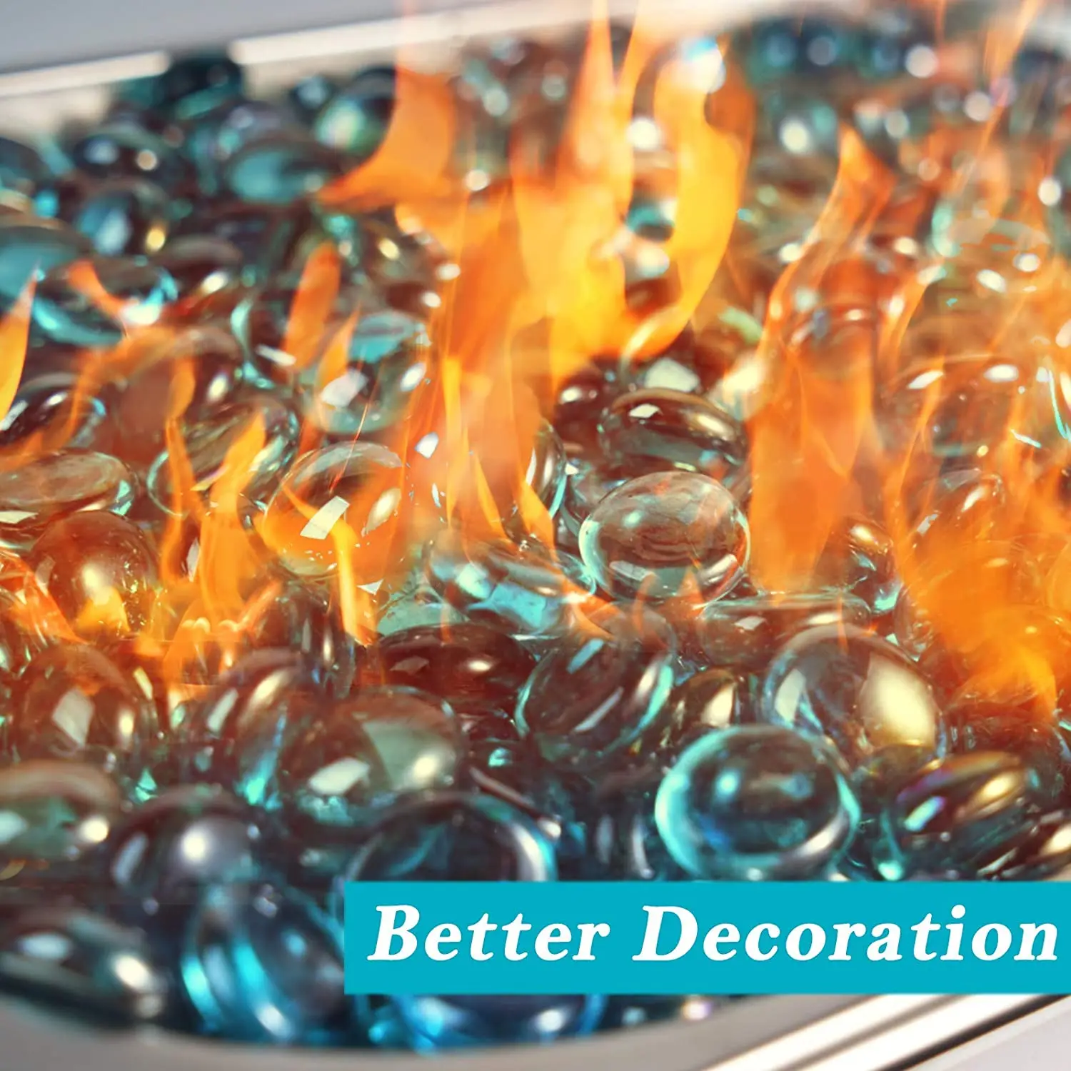 Голубой огненный Стекло камни для костра бусины газовый камин или натуральный