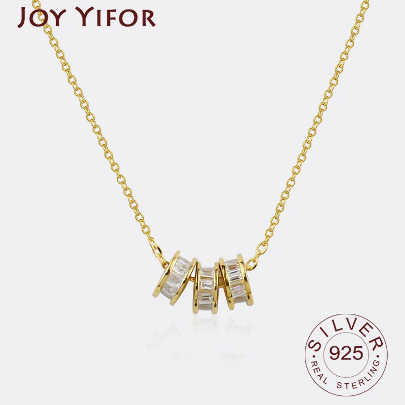 925 Серебряное ожерелье Женские Элегантные виде незаполненного круга циркон