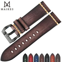maikes genuine leather watch band vintage italian cow leather watchband 20mm 22mm 24mm for huawei gt mens watch strap