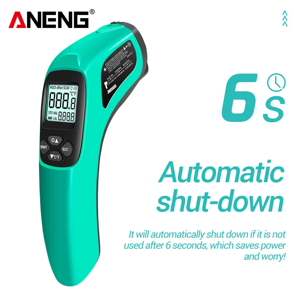

ANENG TH02A Digital Infrared Thermometer -50~580C Laser Temperature Meter Gun Digital LCD Laser Pyrometer IR Thermometer