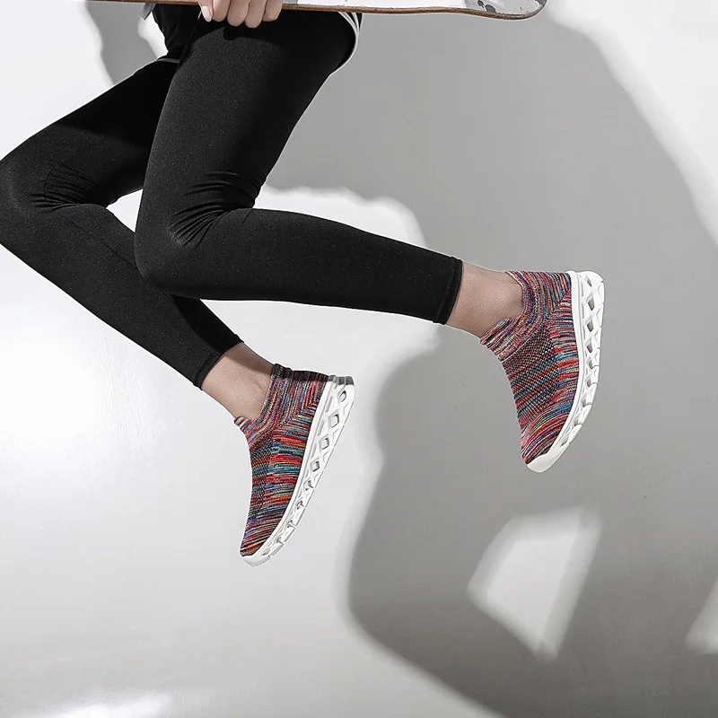 Спортивная обувь для пар Fujin дышащие сетчатые плетеные кроссовки Прямая поставка