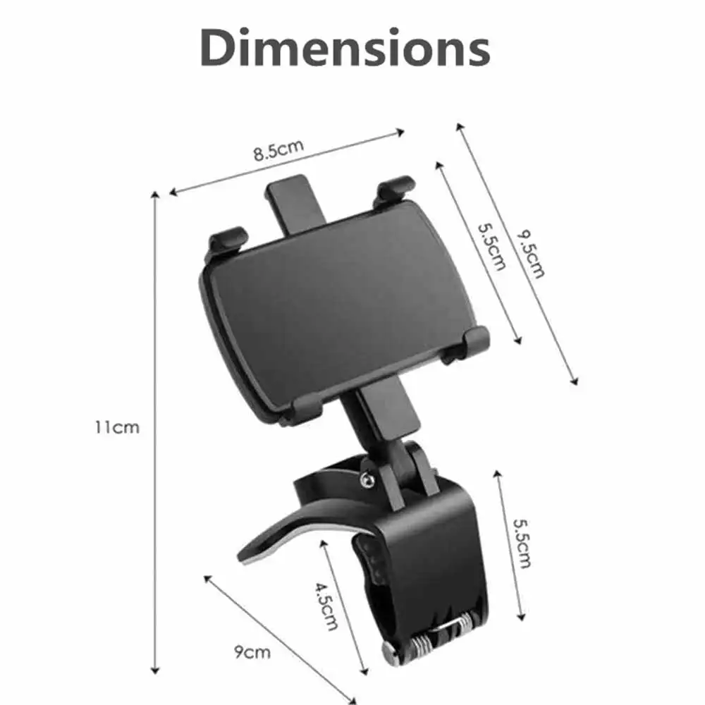 

Car 360 Degree Rotatable Dashboard Phone Holder GPS Navigation Rack Car Rearview Mirror Sun Visor Clip Stand