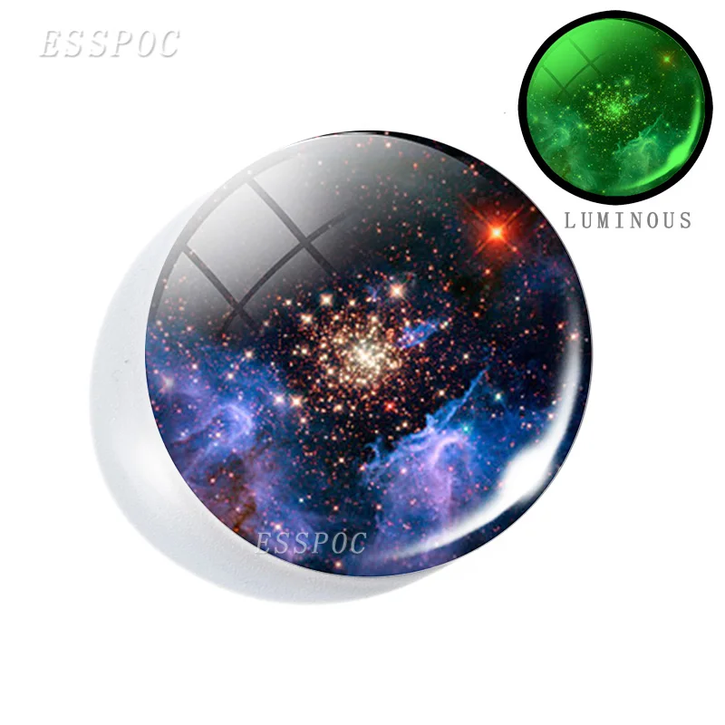 1 шт. 25 мм светящийся круглый стеклянный кабошон ручной работы в темноте небула