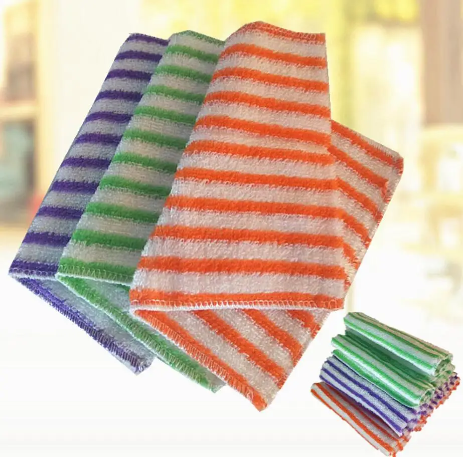 

Wholesale bamboo fiber non-stick oil dish towel brush bowl cloth double thick 18*23cm 30pcs