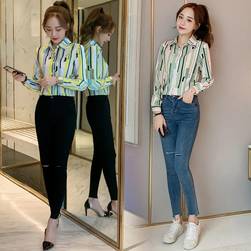 

Korean Chiffon Women Blouses Autumn Women Shirts Womens Tops and Blouses Plus Size XXXL Office Lady Blusas Femininas Elegante