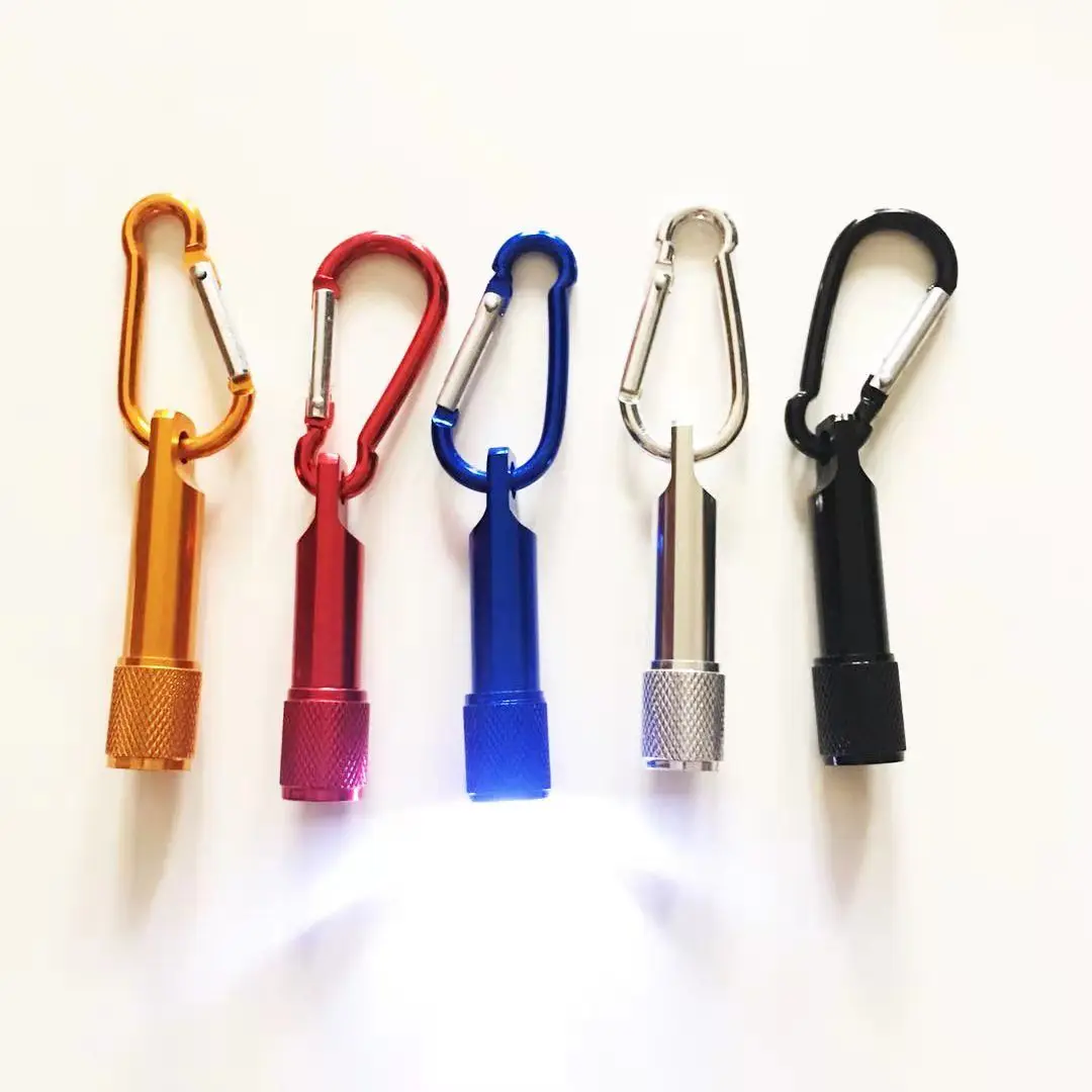 

Mini Fashion Flashlight with battery LED Power Torch Aluminum Alloy Keychain Mount Buckle Flashlight Easy to Carry