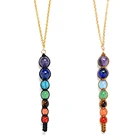 Натуральные бусины из 7 чакр, ожерелье в виде конуса, Очаровательное ожерелье с подвеской для йоги, религиозное ожерелье из бисера, Женские Ювелирные изделия