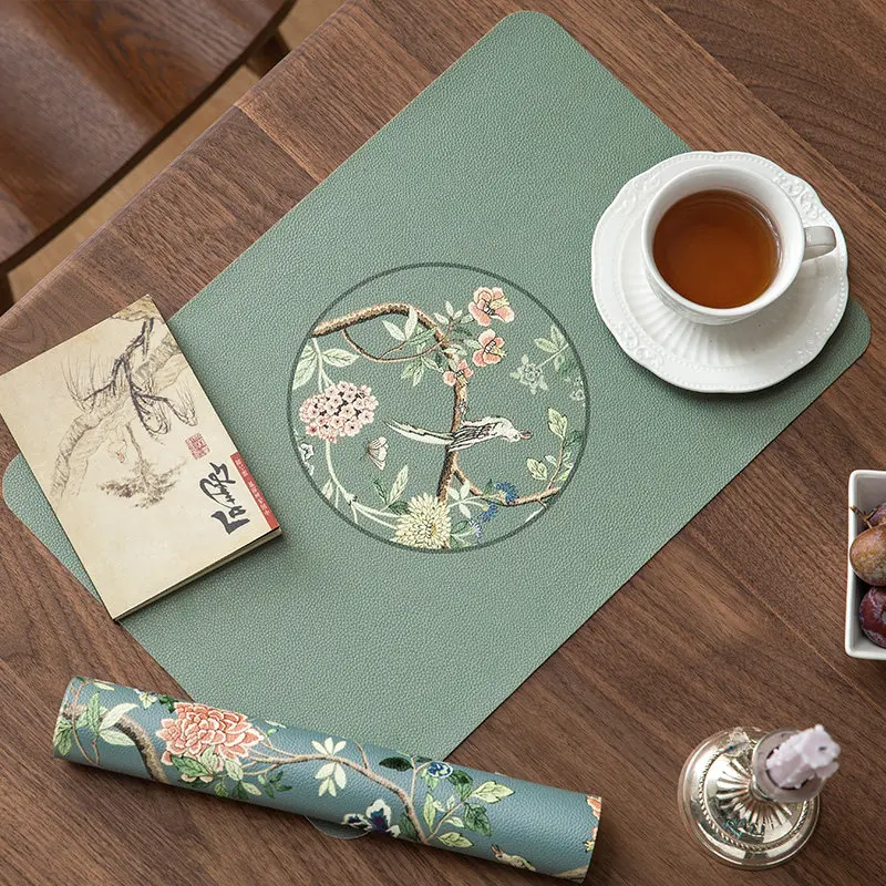 

leather mat Chinese style waterproof and hot