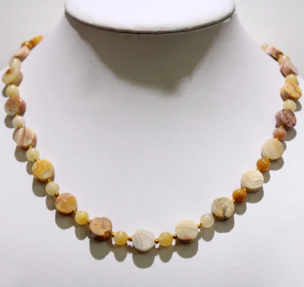 Женские круглые бусины ручной работы ожерелье из натурального искусственного