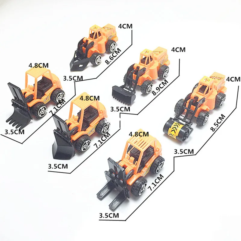 6 шт. миниатюрные строительные машины инженерный погрузчик экскаватор фигурки