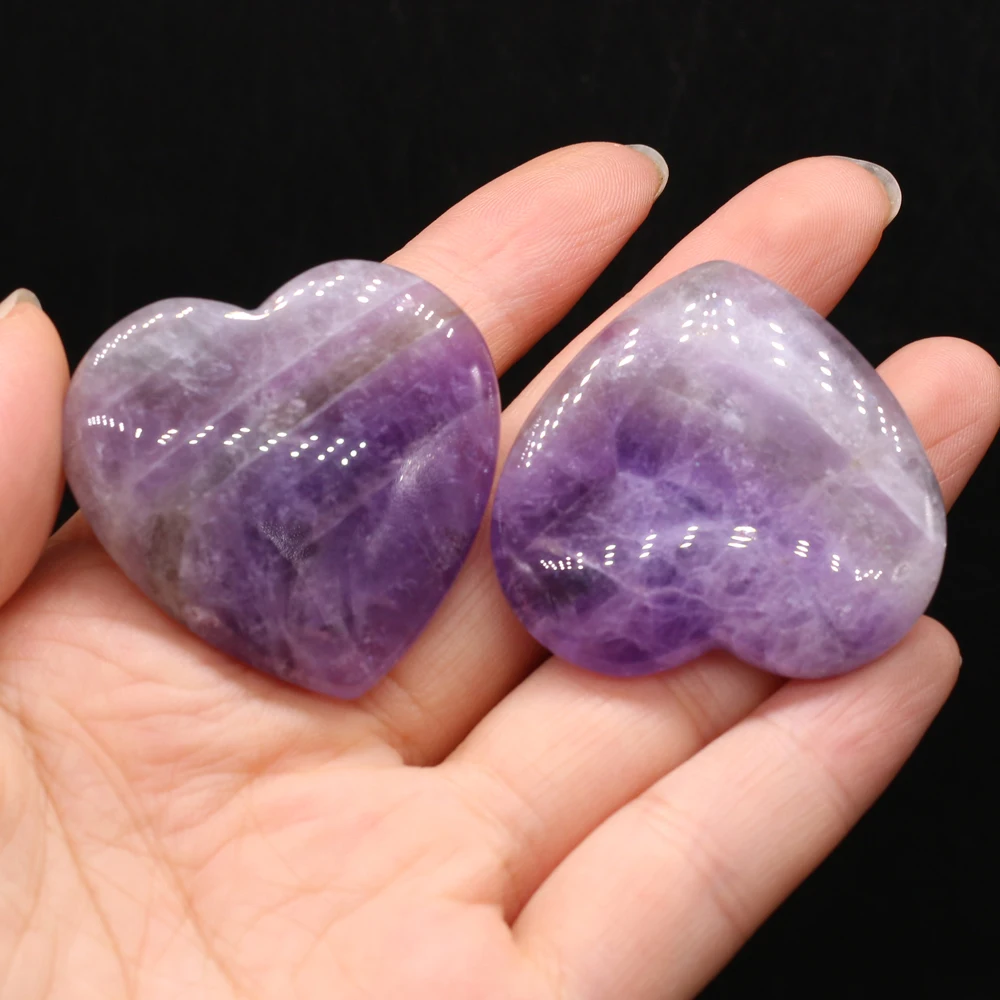 

Natural Semi-precious Stones Heart Amethyst DIY for Jewelry Making Necklaces Accessories Gift for Women