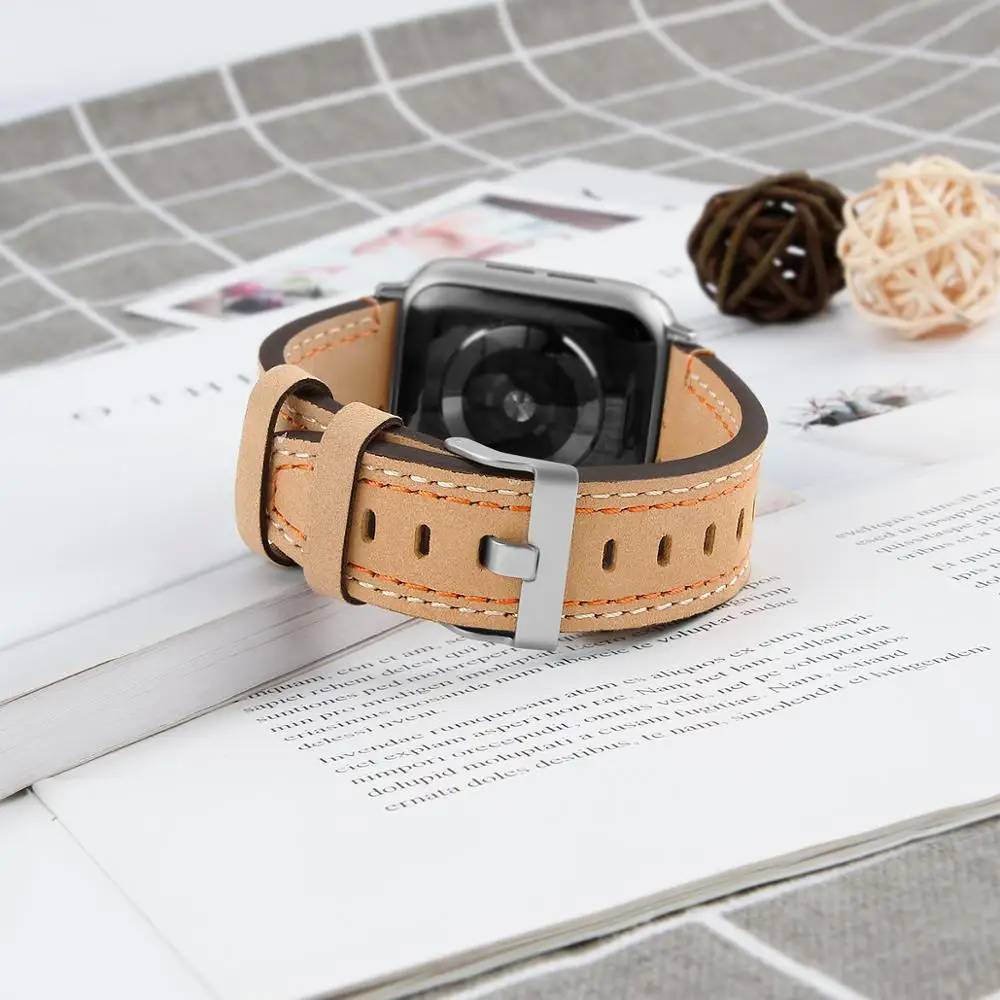 Ремешок кожаный для Apple Watch Series 5/4/3/2/1 42/44 мм 38/40 | Наручные часы