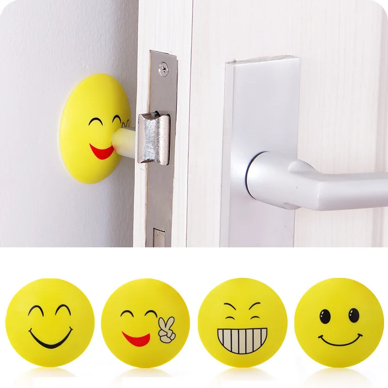Smile Table Corner Crash Pad Round Cartoon Rubber Anti-collision Cushion for Mute Wall Behind Door Thickening Handle Safety | Дом и сад