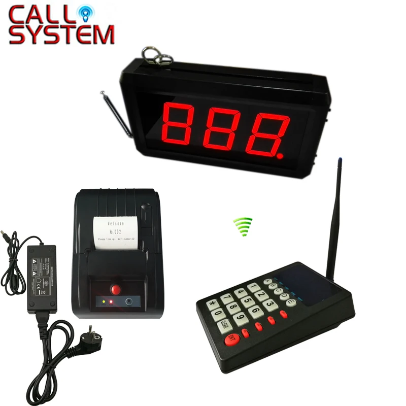 

Queue Management System 3-digit number display with number ticket printer