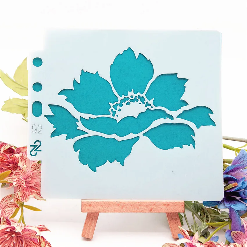 

13*14 flower Cover templat scrapbook stencils spray plastic mold shield DIY cake hollow Embellishment printing lace ruler