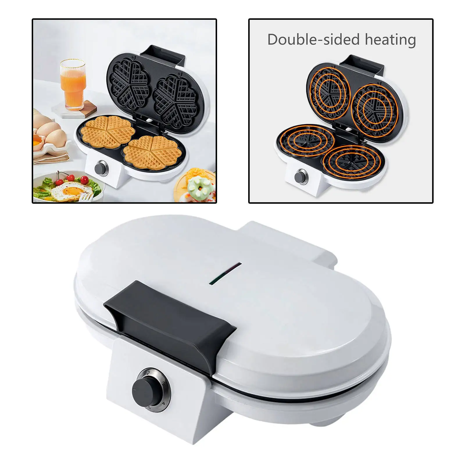 

Waffle Maker Non Stick 1000W Pastries Pan Pancake Cooking Waffle Baking Mould Press Plate Homemade for Breakfast Easy Clean