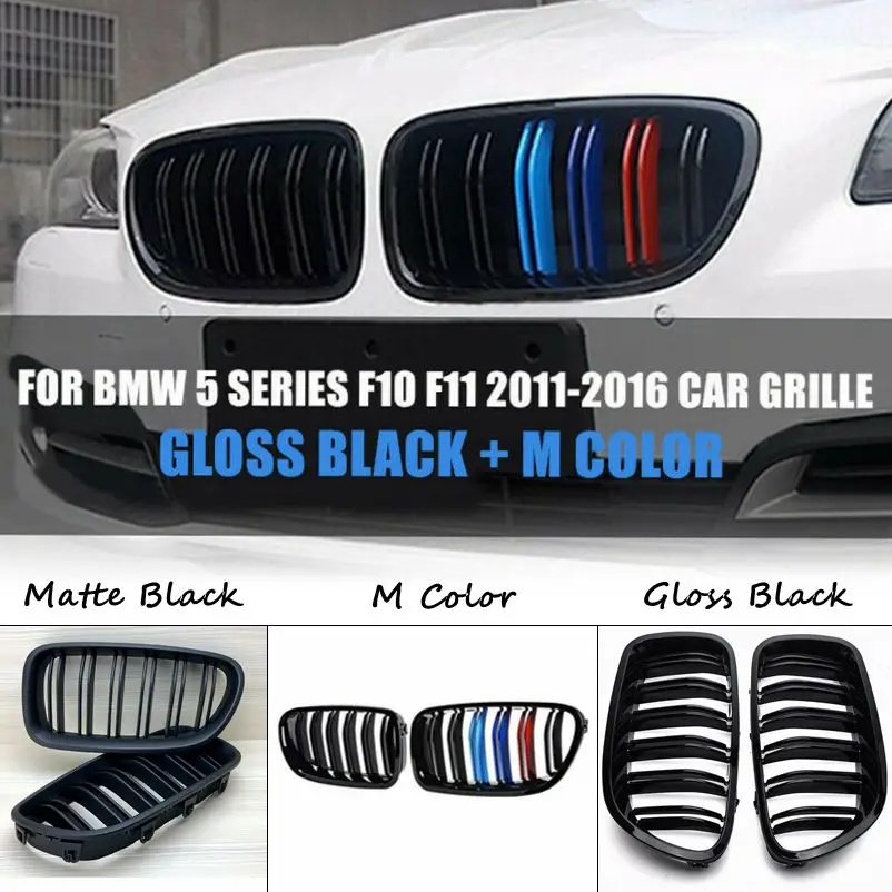 Одна пара Черная решетка переднего бампера для BMW F10 F11 528i 535i 550i 2011 2016 (на выбор три